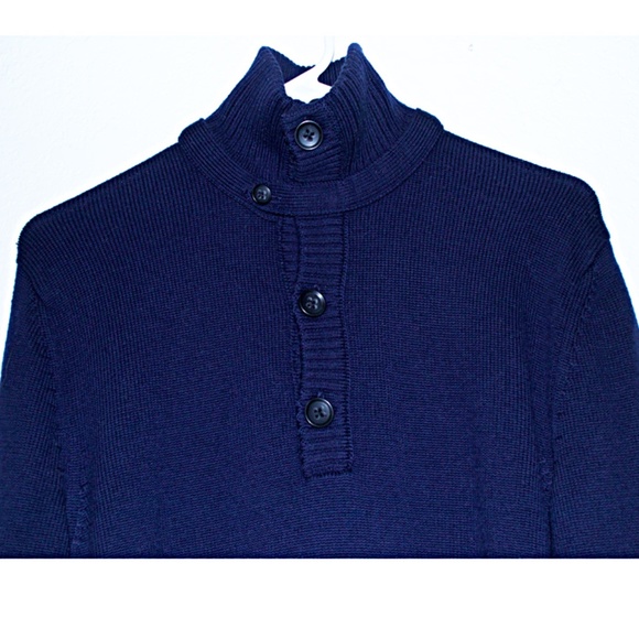 ROCK & REPUBLIC NAVY BLUE  MERINO WOOL SWEATER - Picture 3 of 5